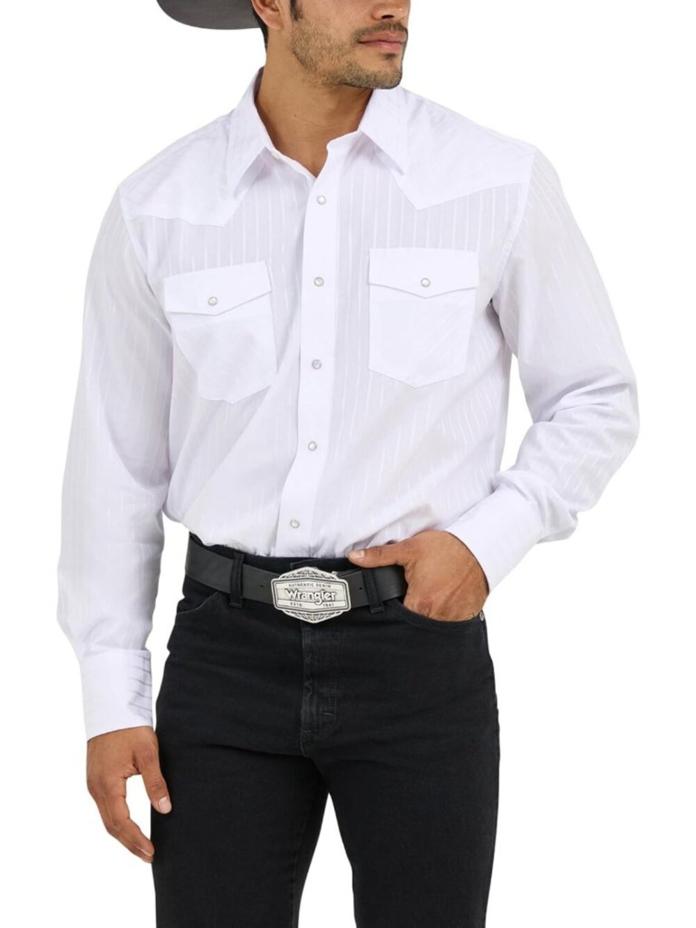 Wrangler Men's Sport Western Two Pocket Long Sleeve Snap Shirt